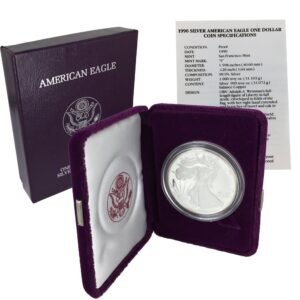 1990 S American Silver Eagle With Velvet Box COA.jpg